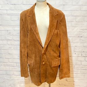 Vtg deerskin genuine leather suede camel jacket 44